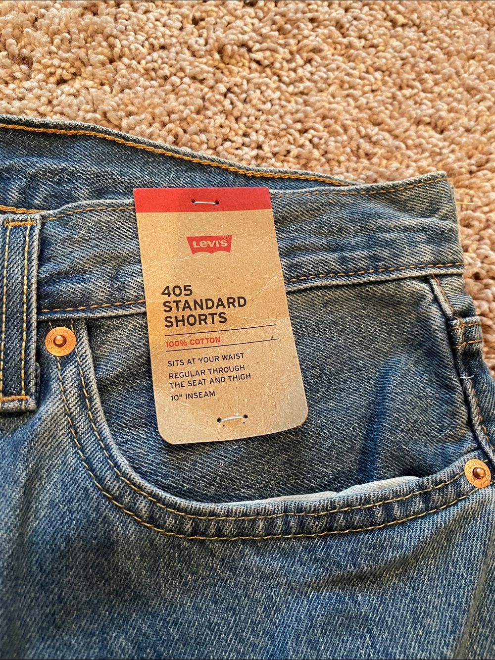 Levi's Men’s Classic Blue Denim Shorts - Picture 2 of 3